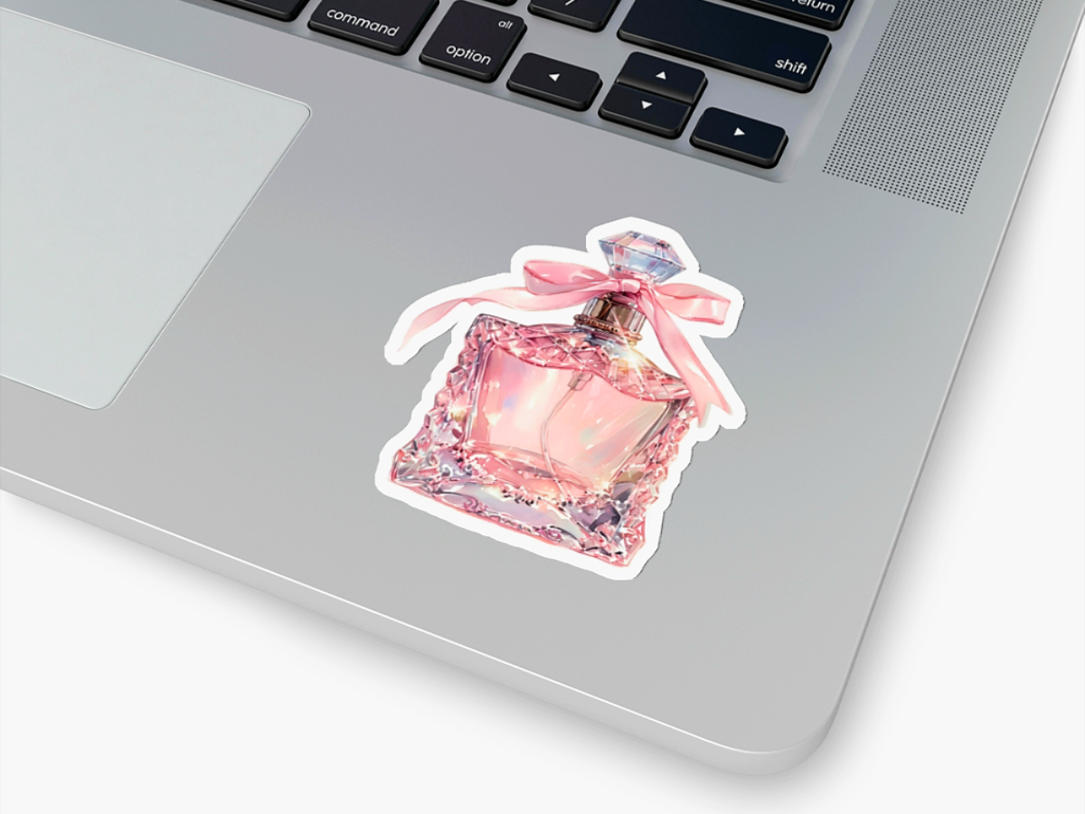 Chic Pink Perfume Bottle Sticker For Sale In AREA51GALLERY New Orleans