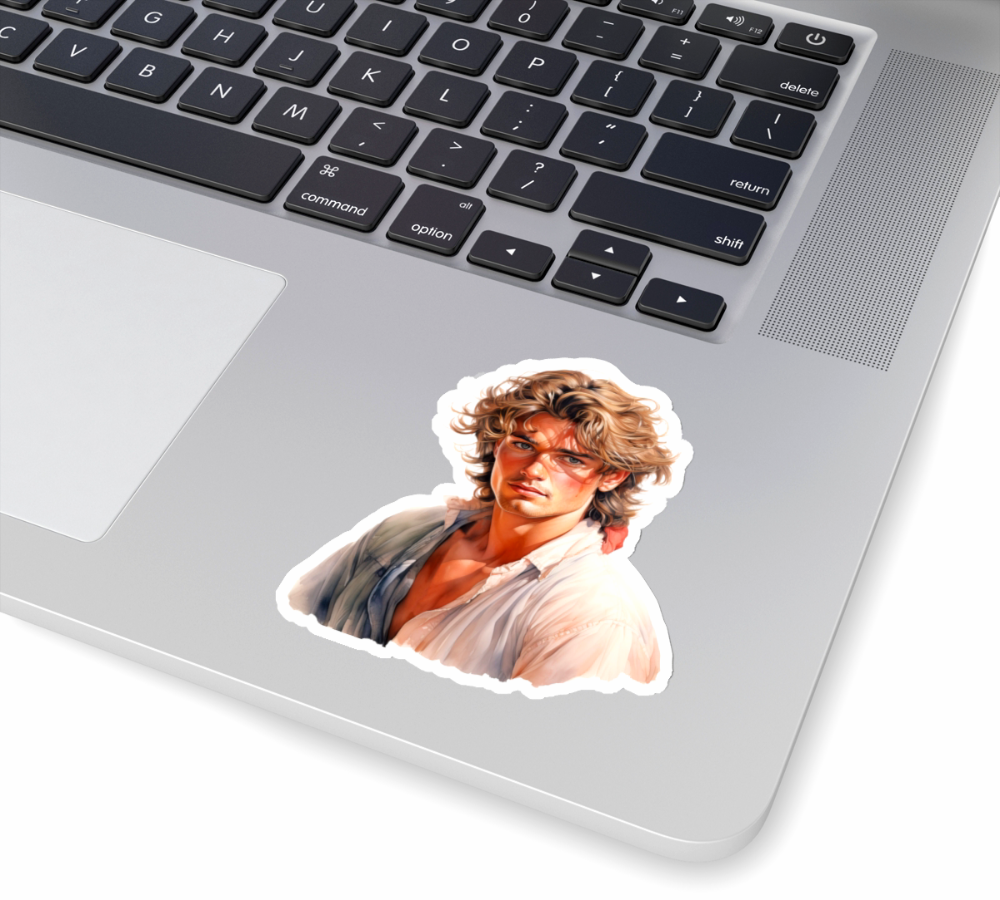 Handsome Gay 80's Party Boy Sticker For Sale In AREA51GALLERY New Orleans A Gay Owned Small Business