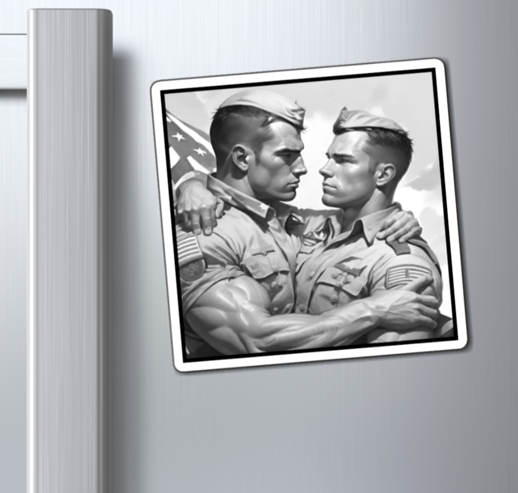 Gay Navy Officers Black And White Magnet For Sale aIn AREA51GALLERY New Orleans A Gay Owned Small Business