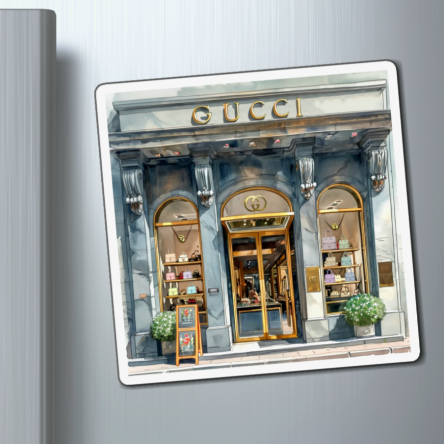 Italian Fashion Boutique Watercolor Art Magnet For Sale In AREA51GALLERY New Orleans