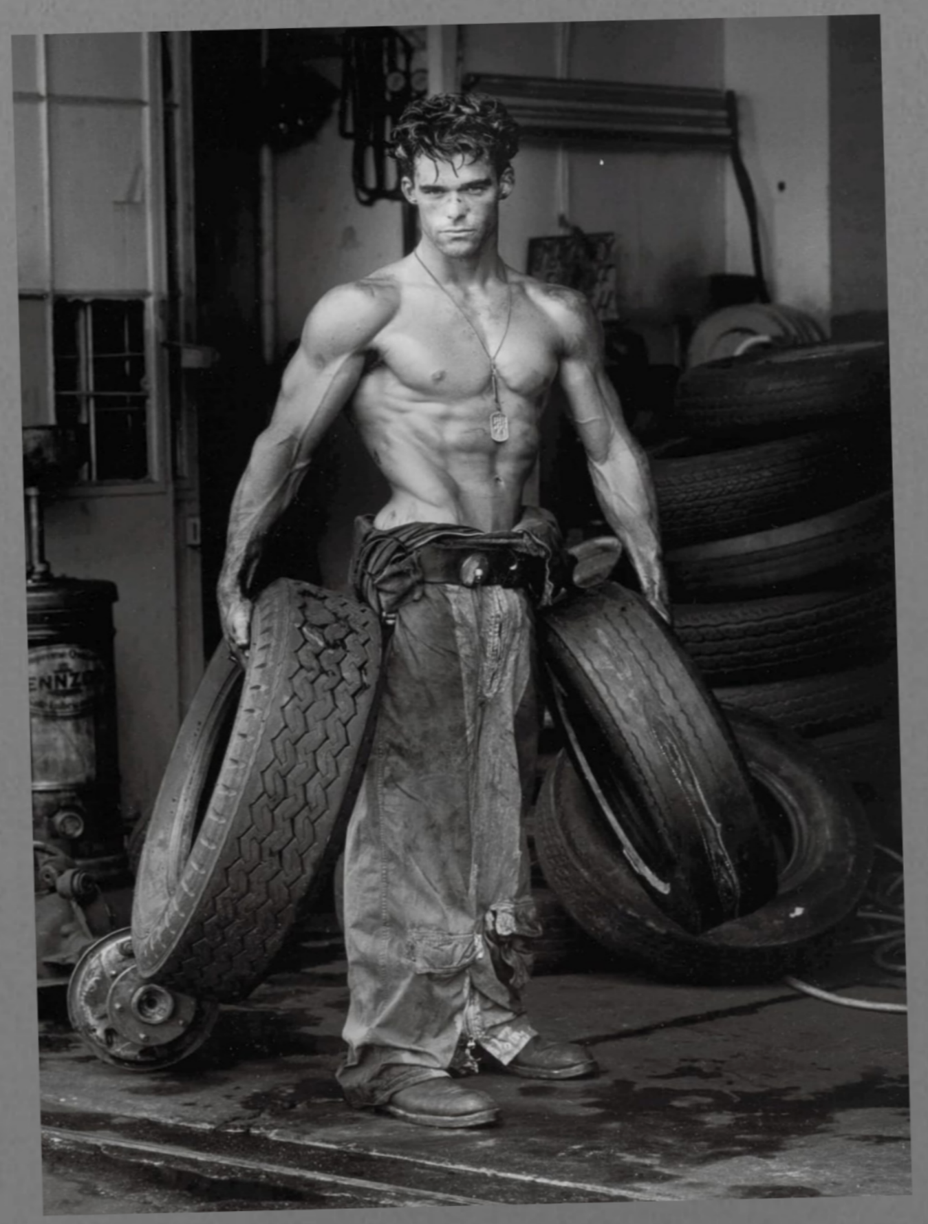 Authentic Herb Ritts Fred With Tires Poster Print For Sale In AREA51GALLERY New Orleans A Gay Owned Small Business