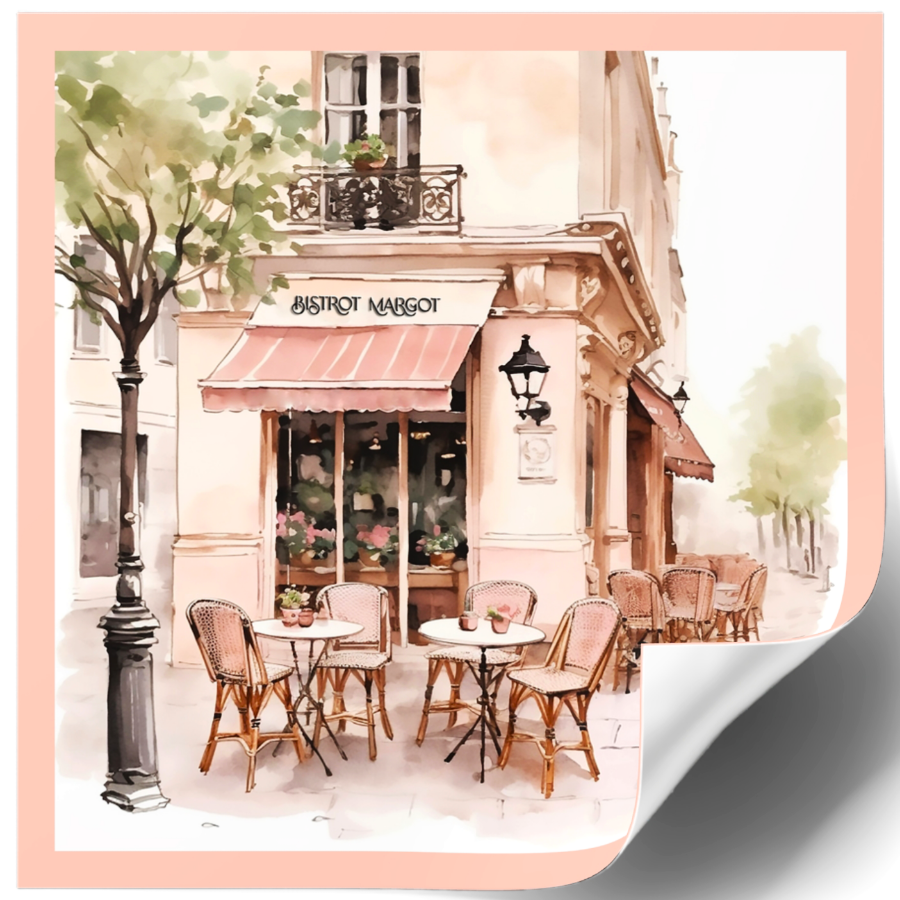 Cafe De Paris Watercolor StickerFor Sale In AREA51GALLERY New Orleans