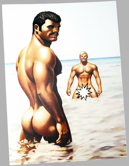 Authentic Tom Of Finland Gay Hunks Full Frontal Print For Sale In AREA51GALLERY New Orleans A Gay Owned Small Business