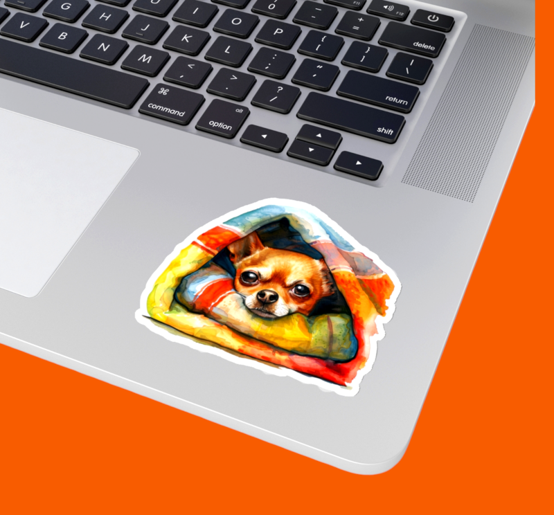 Chihuahua In Cozy Blanket Adorable Sticker For Sale In AREA51GALLERY New Orleans