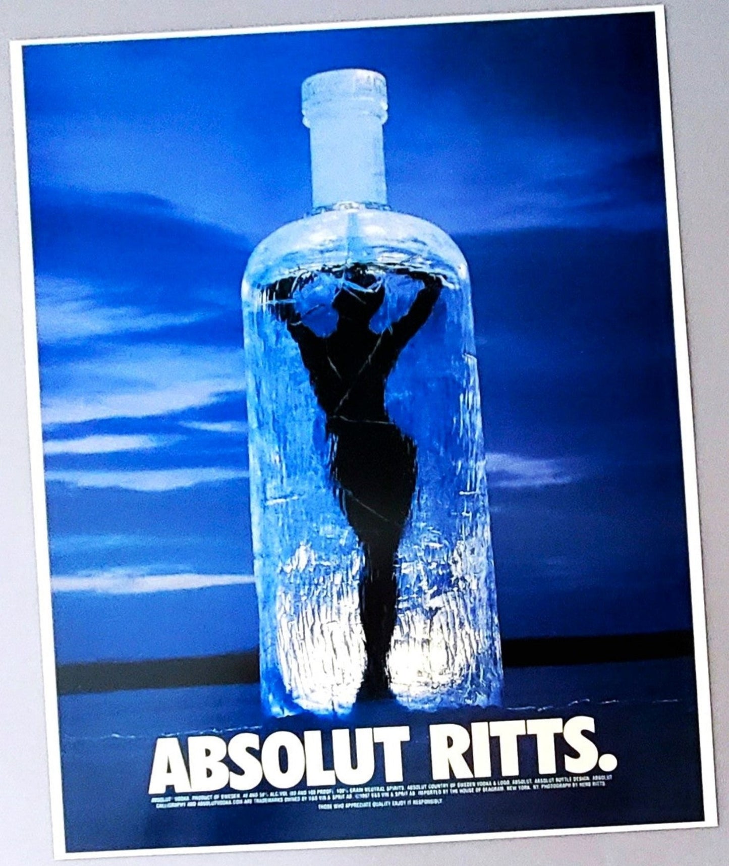 Authentic Absolut Ritts Vodka Advertisement Print Photogrpah For Sale In AREA51GALLERY New Orleans