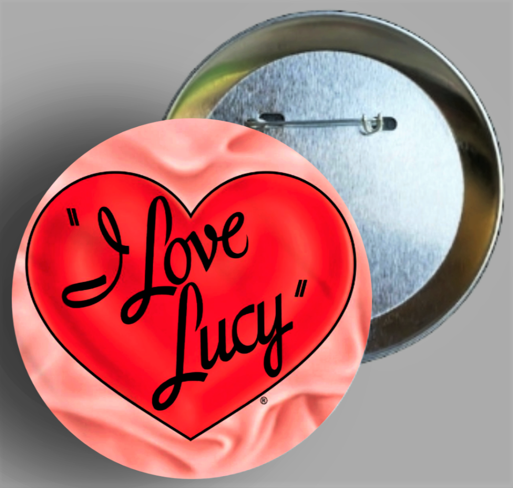 I Love Lucy colorized logo handcrafted 2.25" round button pin available inarea51gallery