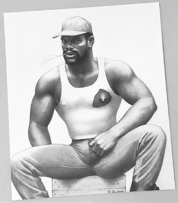 Tom Of Finland Black Male Sketch For Sale in AREA51GALLERY New Orleans