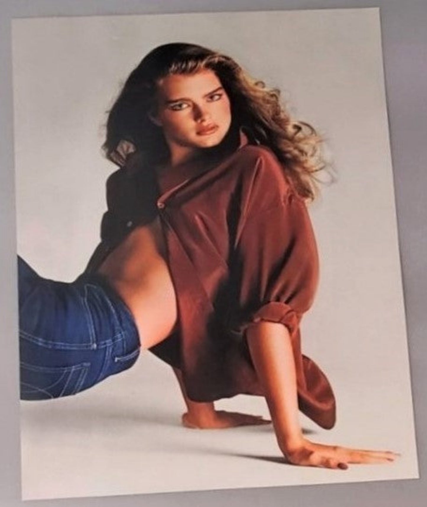Authentic photograph page of Brooke Shields 1980 Calvin Klein jeans ad  For Sale In AREA51GALLERY New Orleans 