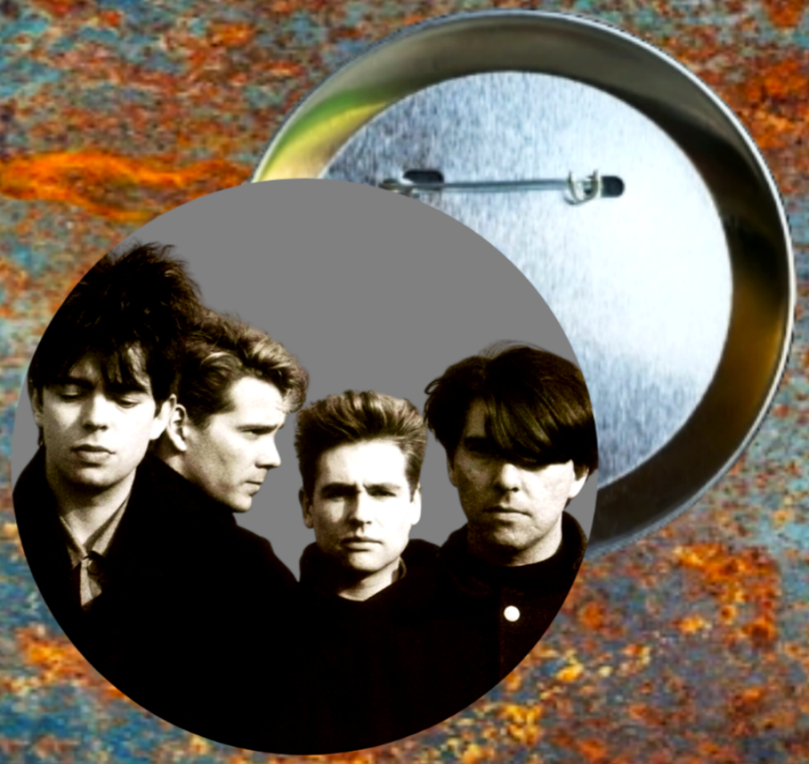 Custom Echo & The Bunnymen Photo Button Pin Handmade in AREA51GALLERY New Orleans
