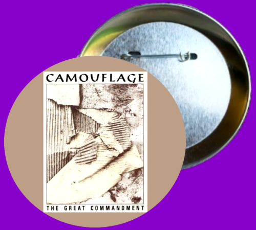 Handmade Camouflage Band The Great Commandment  Album Custom 80's Pop Rock Button Pin Collection For Sale In AREA51GALLERY New Orleans