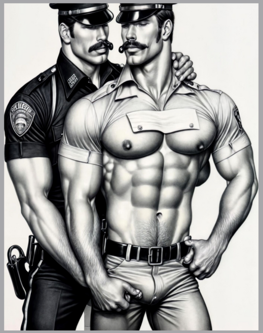 Gay Male Hunks Sexy Couple Room Poster For Sale In AREA51GALLERY New Orleans a Gay owned Small Business 