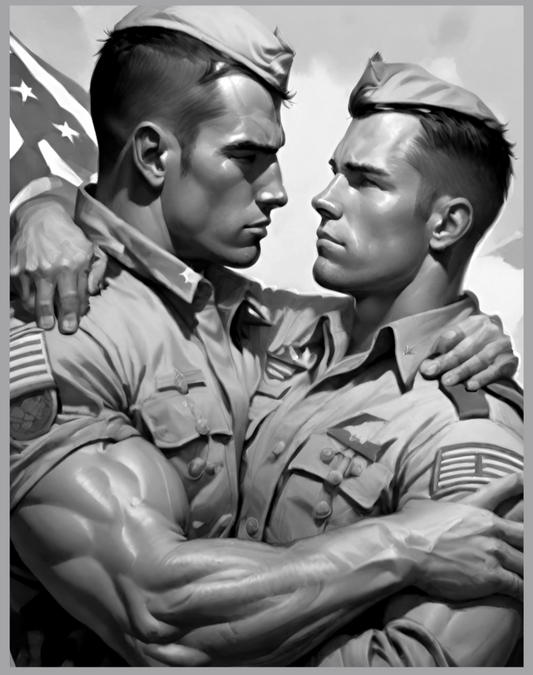 Gay Male Military Couple Wall Poster For Sale In AREA51ALLERY New Orleans A Gay Owned Small Busines