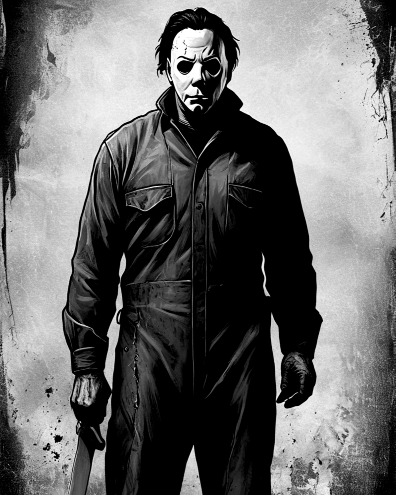 Michael Myers The Shape Halloween Shirt For Sale In AREA51GALLERY New Orleans.