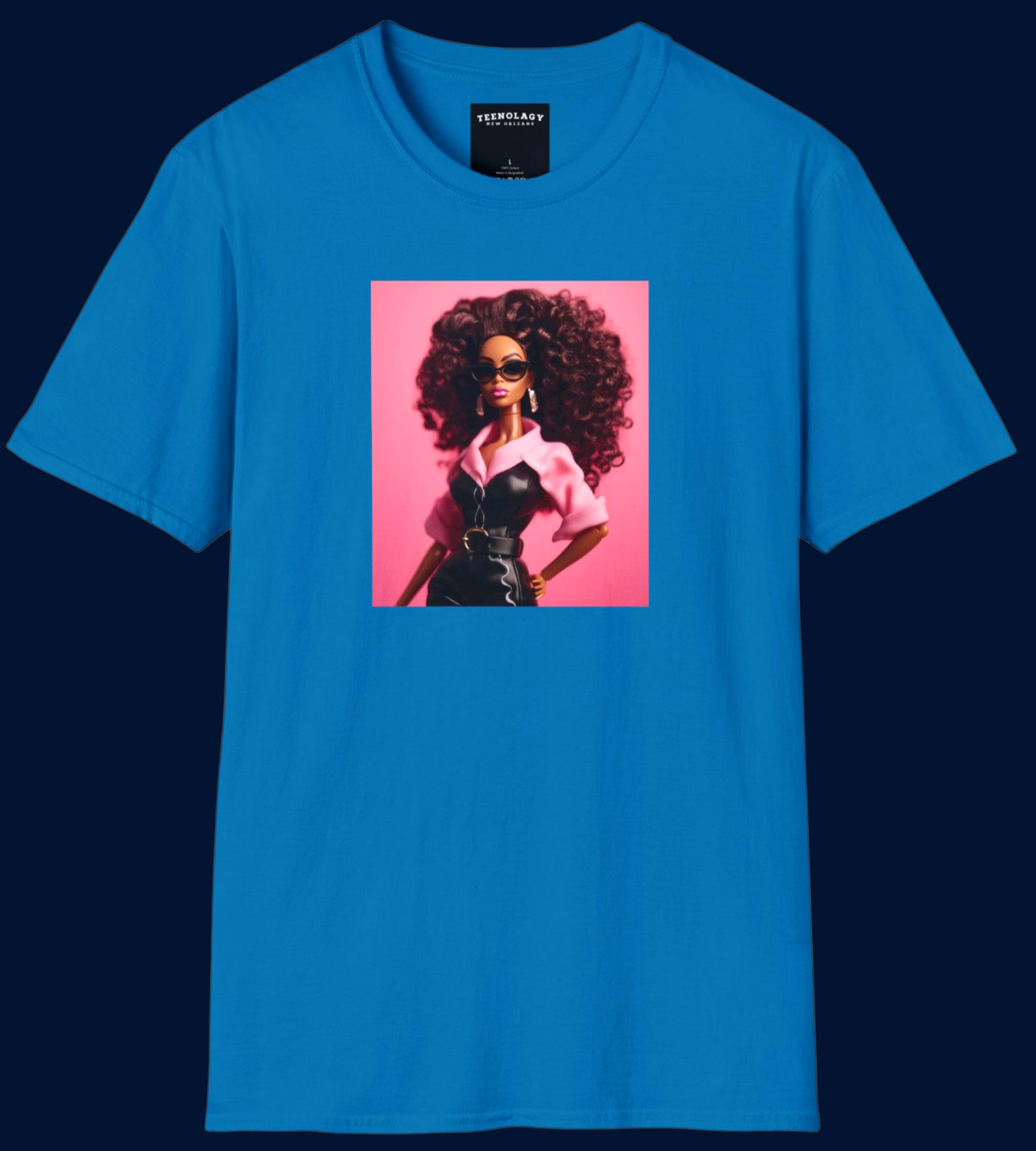 Black Fashion Girl Doll Graphic T-Shirt For Sale In AREA51GALLERY New Orleans 