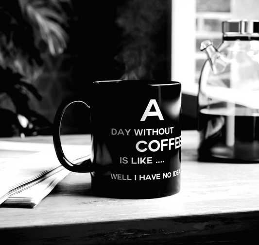 RH Space Designs A Day Without Coffee Black Mug Designed A For Sale In AREA51GALLERY New Orleans 