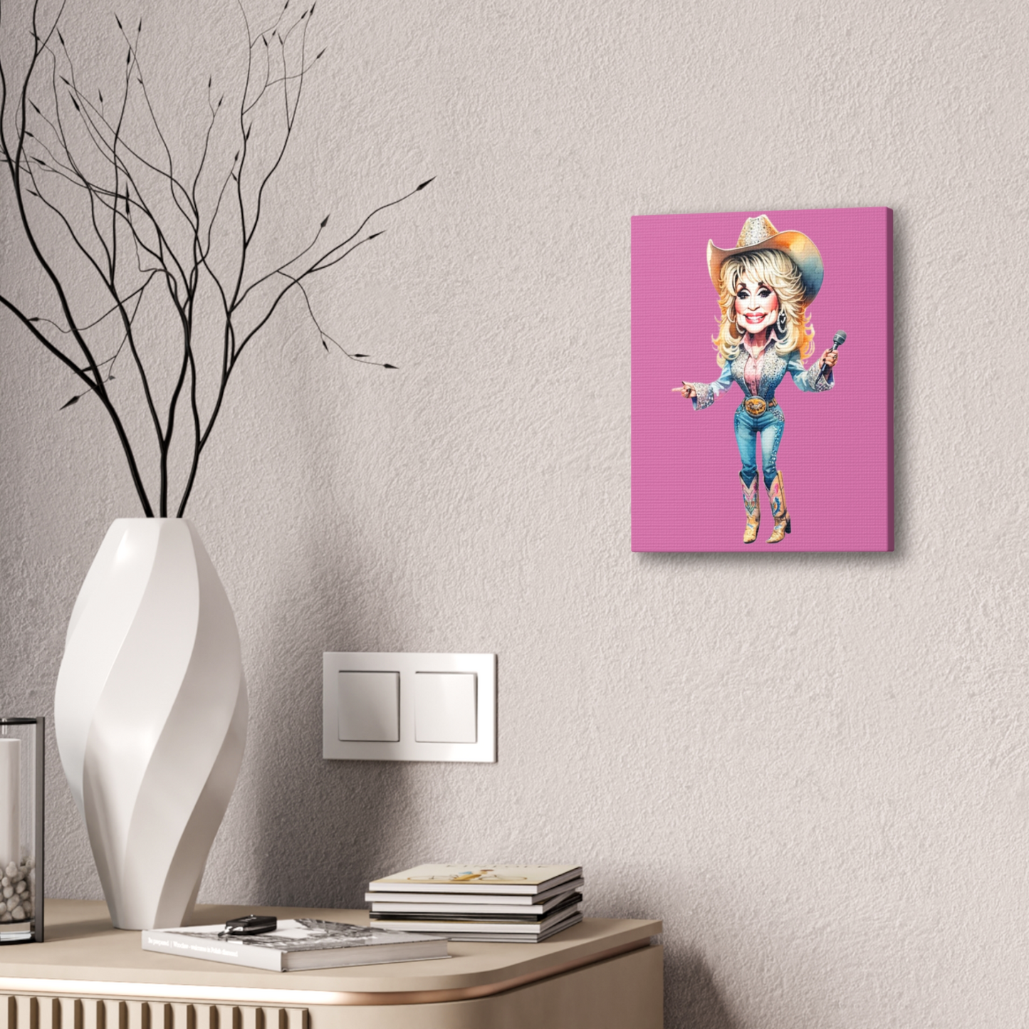 Dolly Parton Caricature Pink Home Decor For Sale In AREA51GALLRY New orleans Gift Shop A Gay Owned Small Business