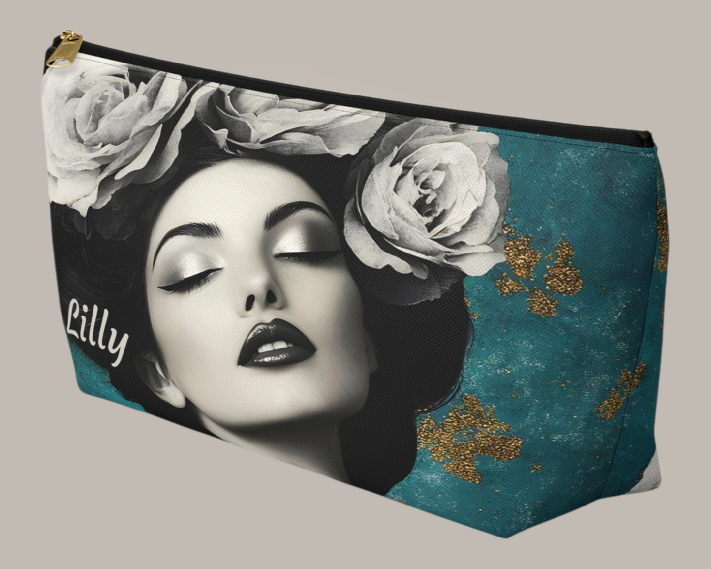 Personalized Elegant Ladies Makeup Accessory Bag For Sale In AREA51GALLERY New Orleans Gift Shop