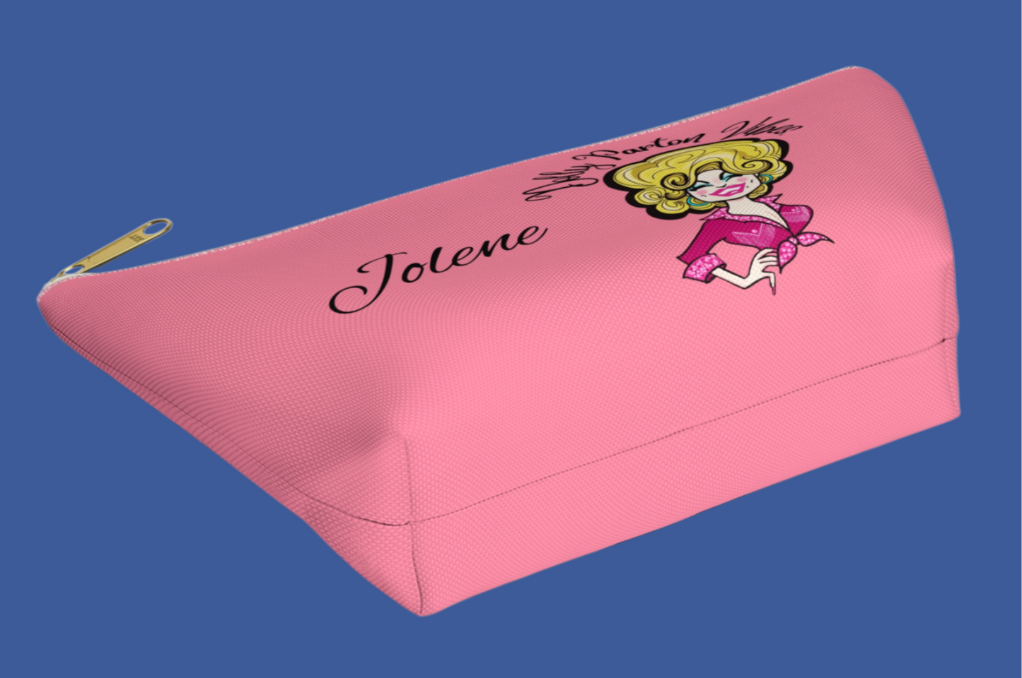 Dolly Parton Vibes Makeup Bag Pouch For Sale In AREA51GALLERY New Orleans Gift Shop.