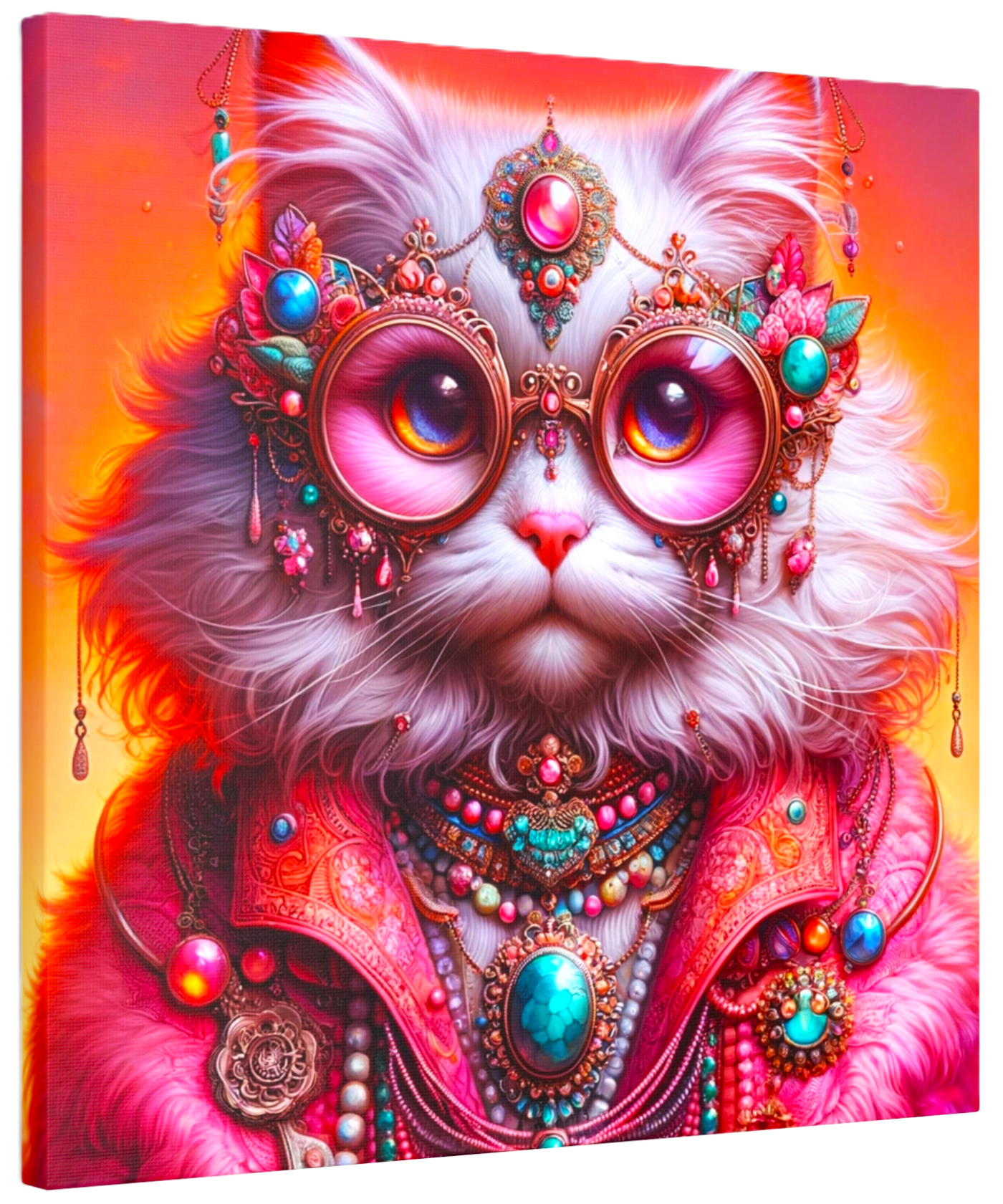 Stylish Fashion Cat Canvas Art Print For Sale In AREA51GALLERY New Orleans Gift Shop