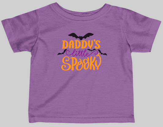 Cute Daddy's Little Spooky Halloween Tee For Baby Sold In AREA51GALLERY New Orleans