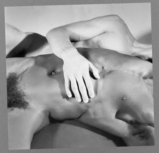 Erotic Black White Gay Couple Nude Art Print Sold In AREA51GALLERY New orleans A Gay Owned Small Business.