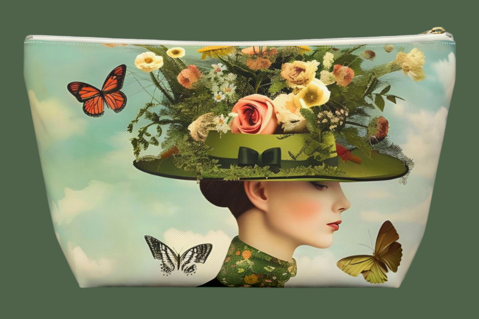 Personalized Whimsical Butterflies Makeup Bag For Sale In AREA51GALLRY New Orleans Gift Shop
