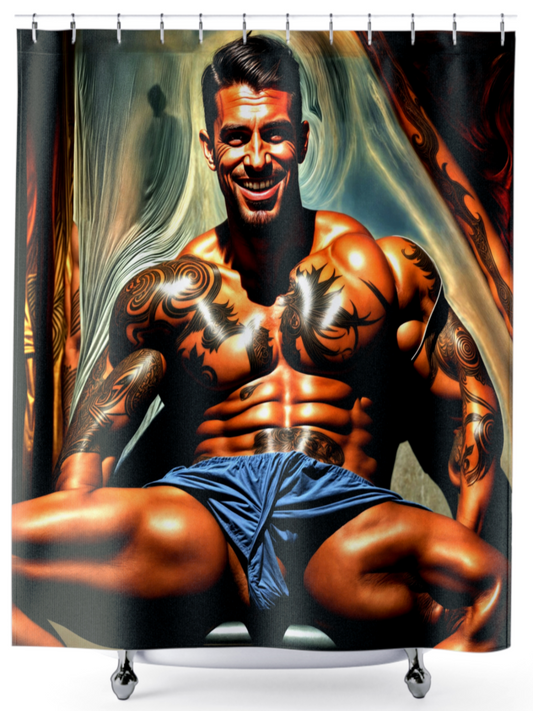 Handsome Sexy Gay Male Shower Curtain For Sale In AREA51GALLERY New Orleans A Gay Owned Small Business