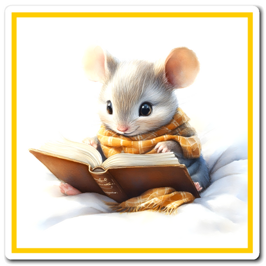 Adorable Baby Mouse Reading Book Magnet For Sale In AREA51GALLERY New Orleans 