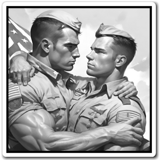 Gay Navy Officers Black And White Magnet For Sale aIn AREA51GALLERY New Orleans A Gay Owned Small Business