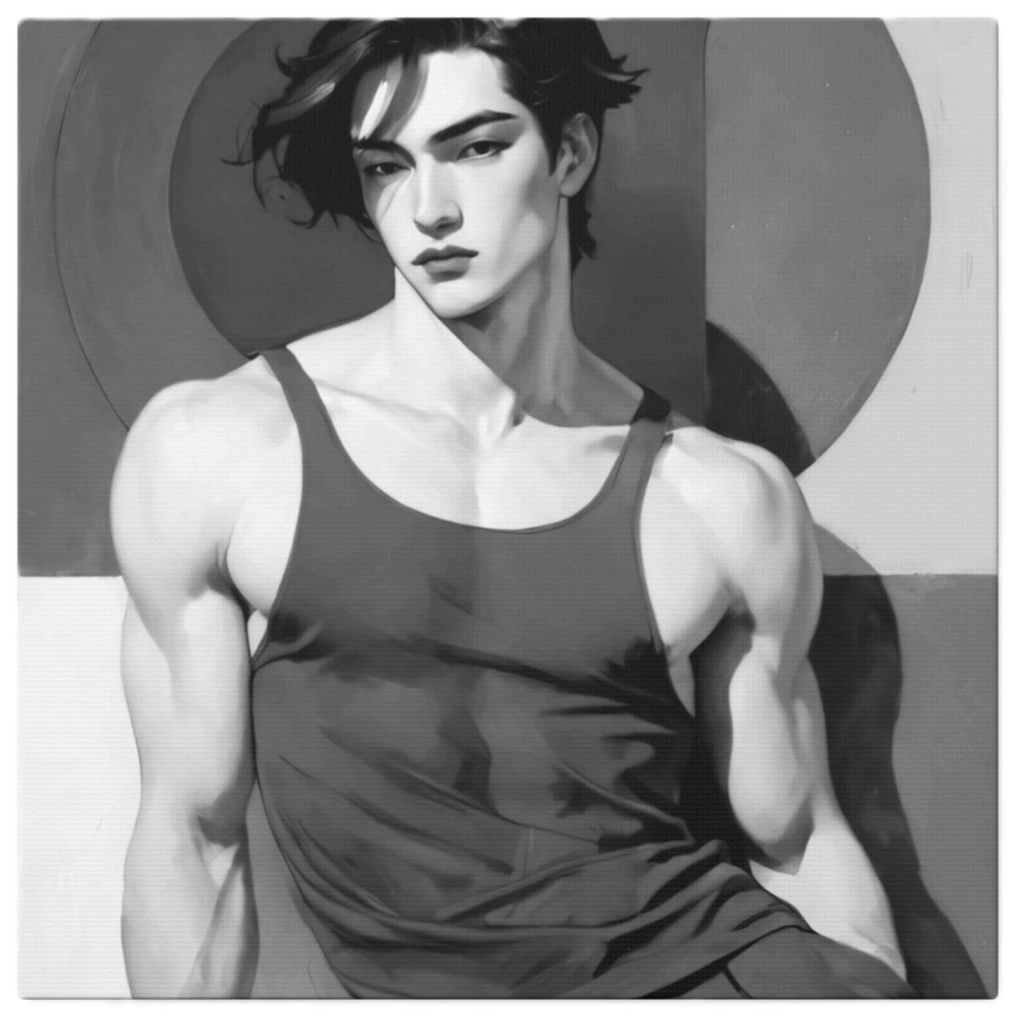 Custom Gay Male Black White Abstract Canvas Wall Art Sold In AREA51GALLERY New Orleans Gift Shop A Gay Owned Small Business