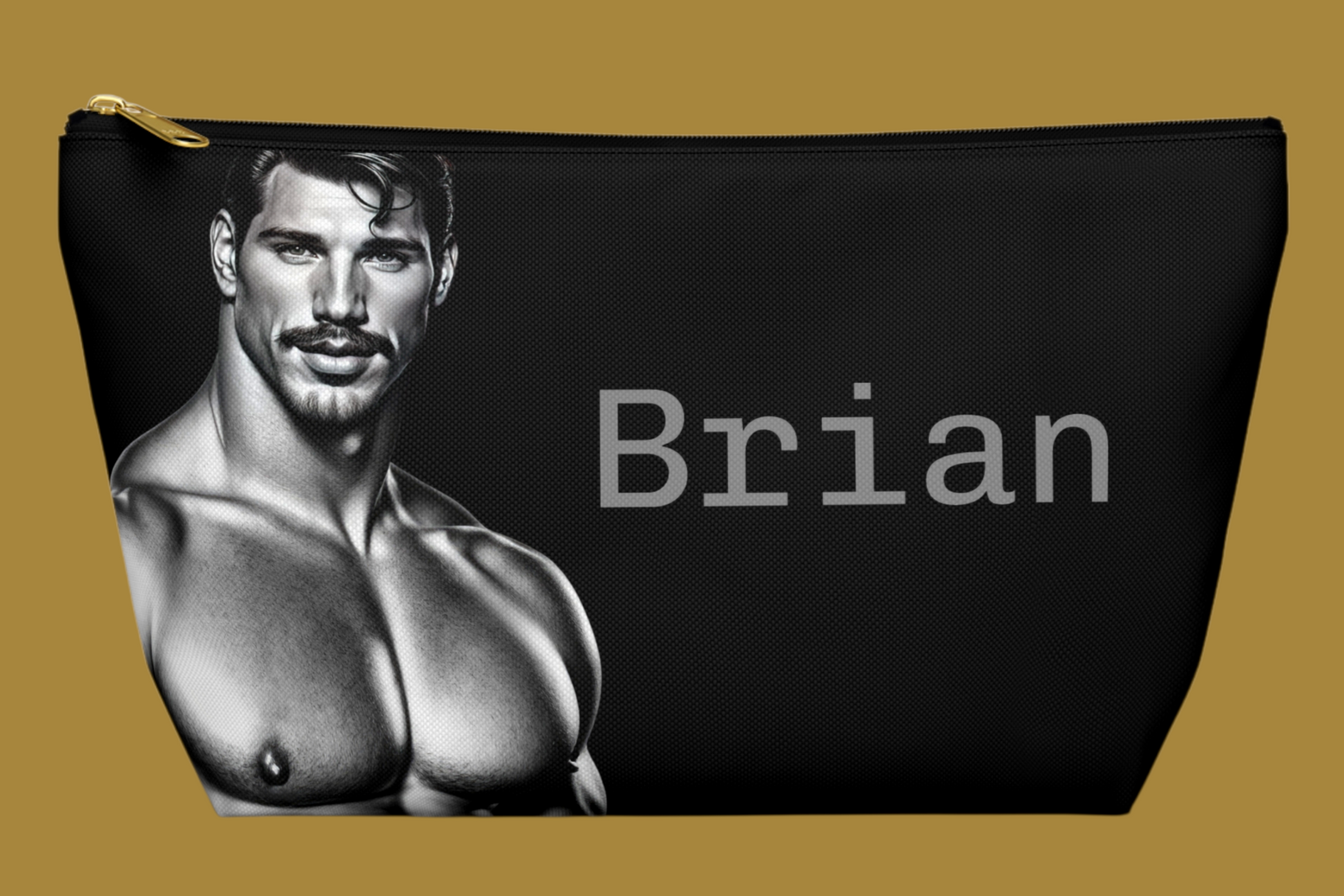 Tom of Finland Style Black Accessory Bag Pouch For Sale In AREA51GAllery New Orleans Gift Shop - A Gay Owned Small Business.