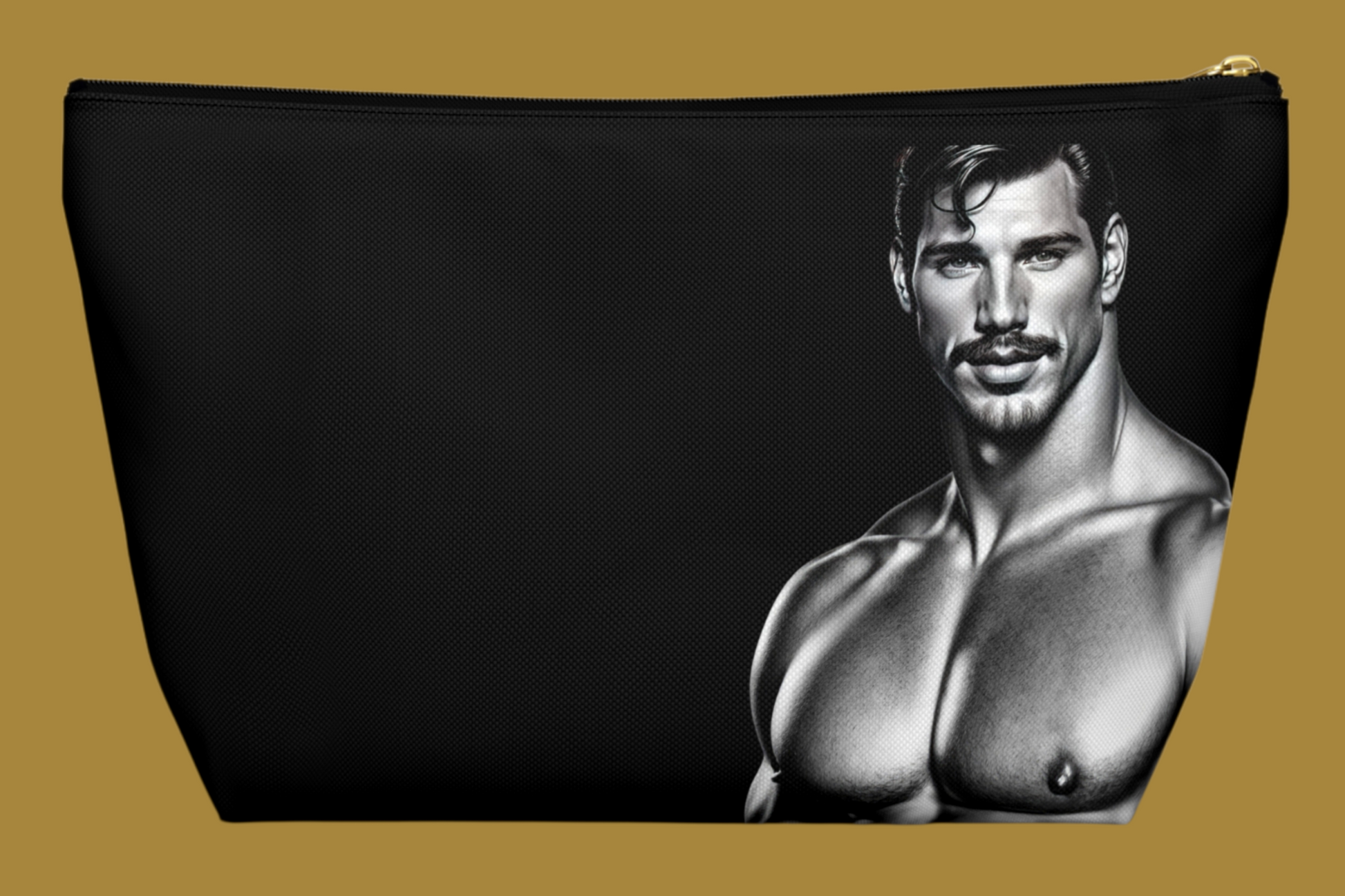 Tom of Finland Style Black Accessory Bag Pouch For Sale In AREA51GAllery New Orleans Gift Shop - A Gay Owned Small Business.