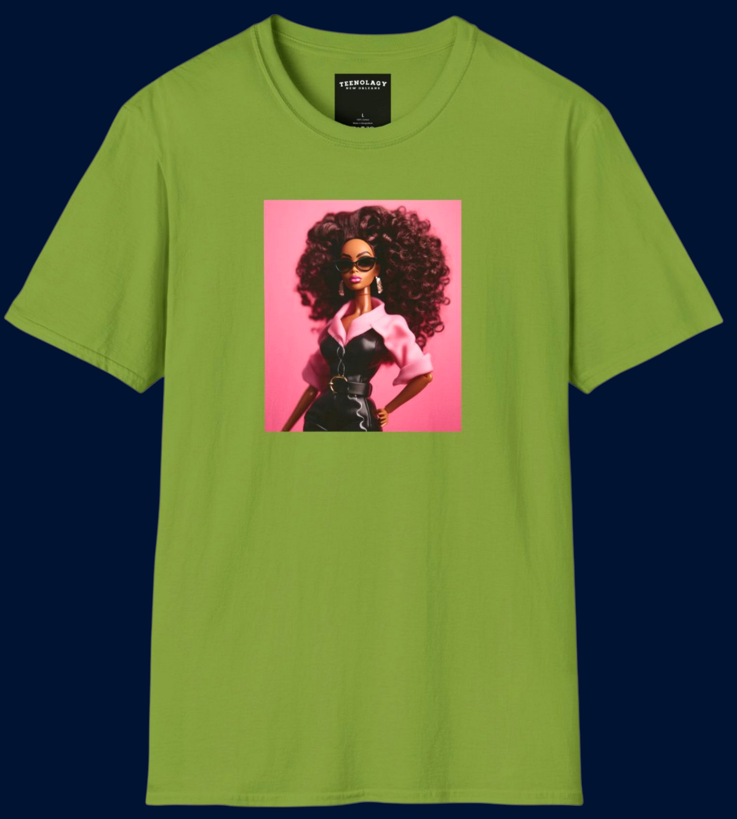 Black Fashion Girl Doll Graphic T-Shirt For Sale In AREA51GALLERY New Orleans 