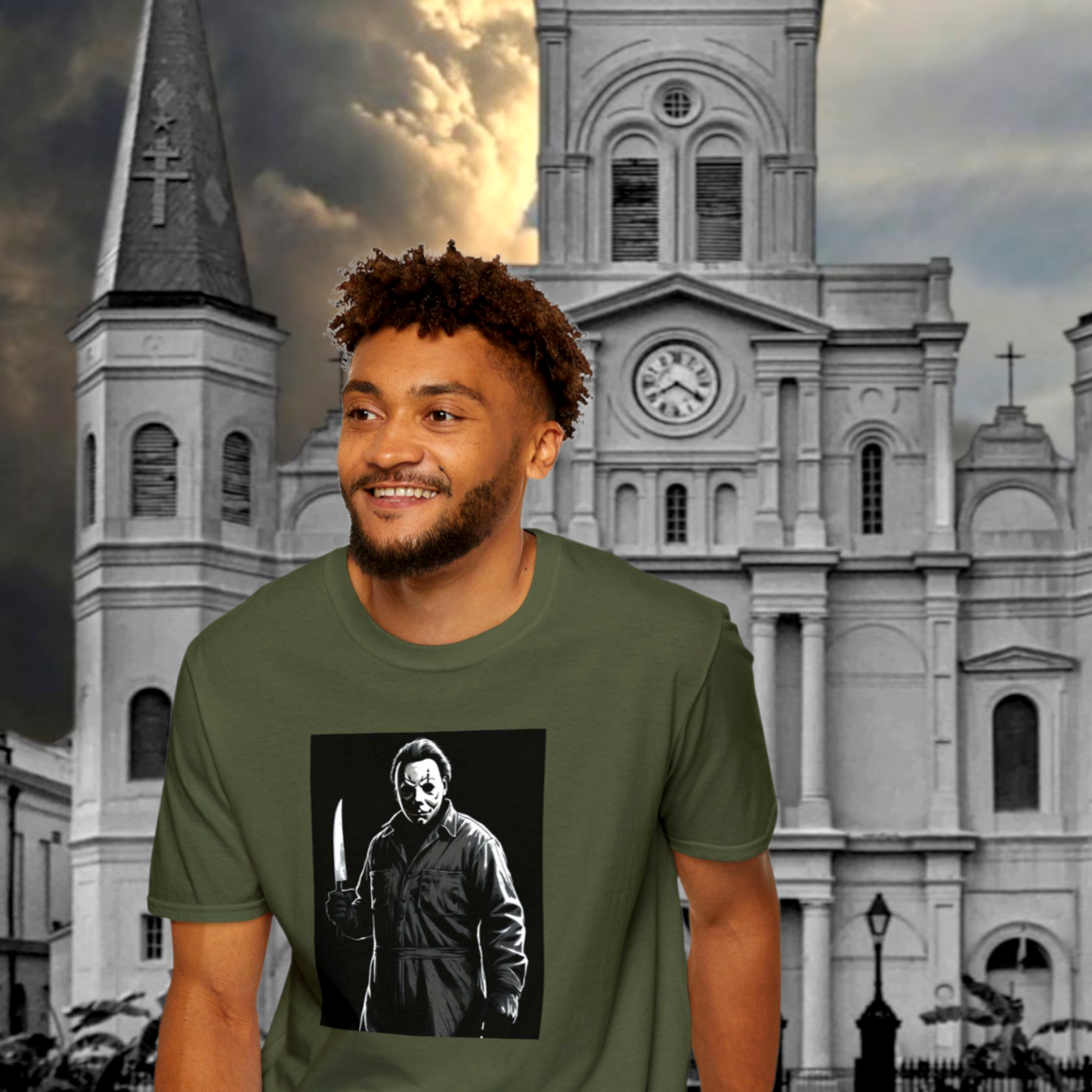 Michael Myers Halloween Costume T-Shirt For Sale in AREA51ALLERY New Orleans 