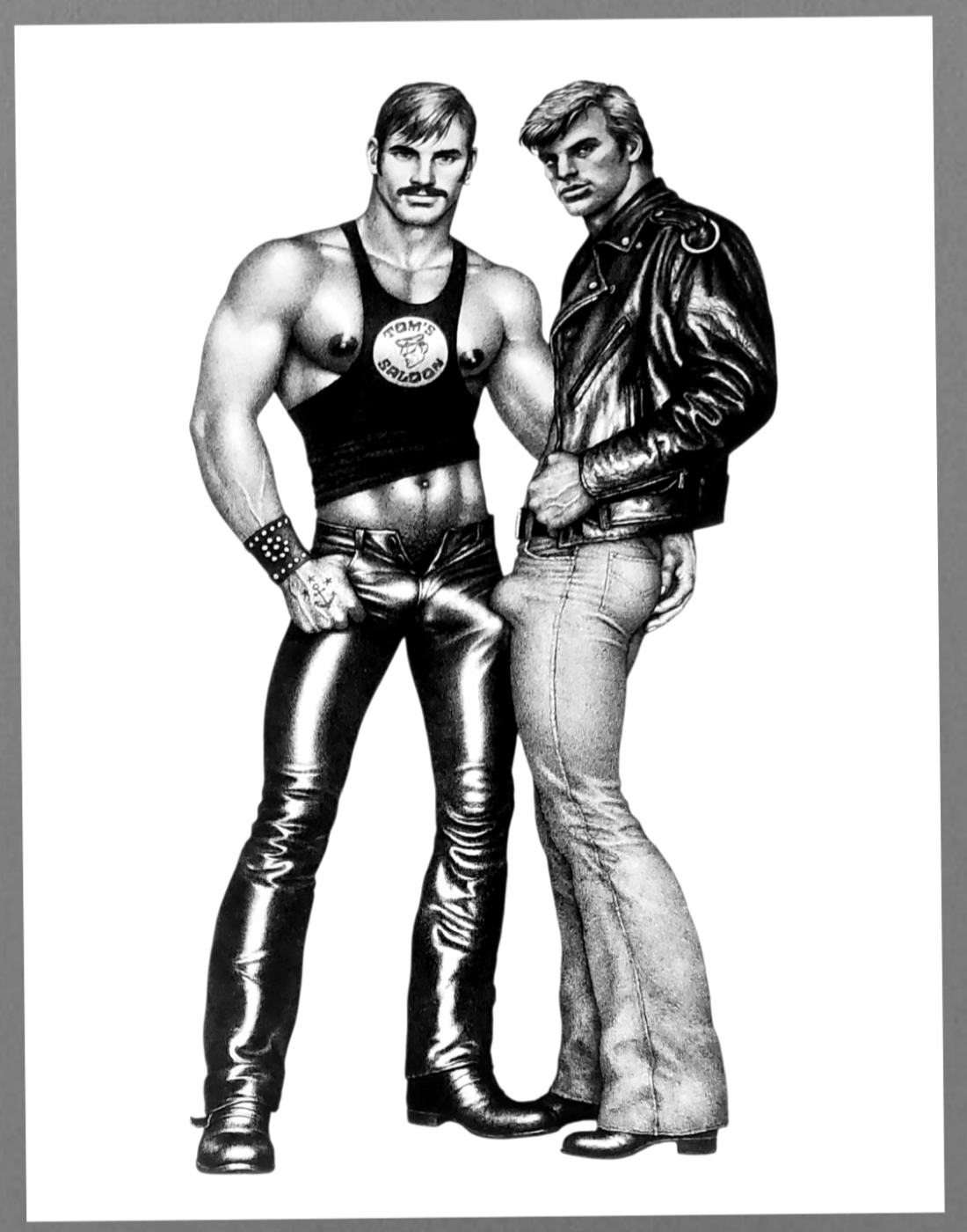 Leather Boy And Daddy Tom Of Finland Art For Sale In AREA51GALLERY New Orleans A Gay Owned Business.