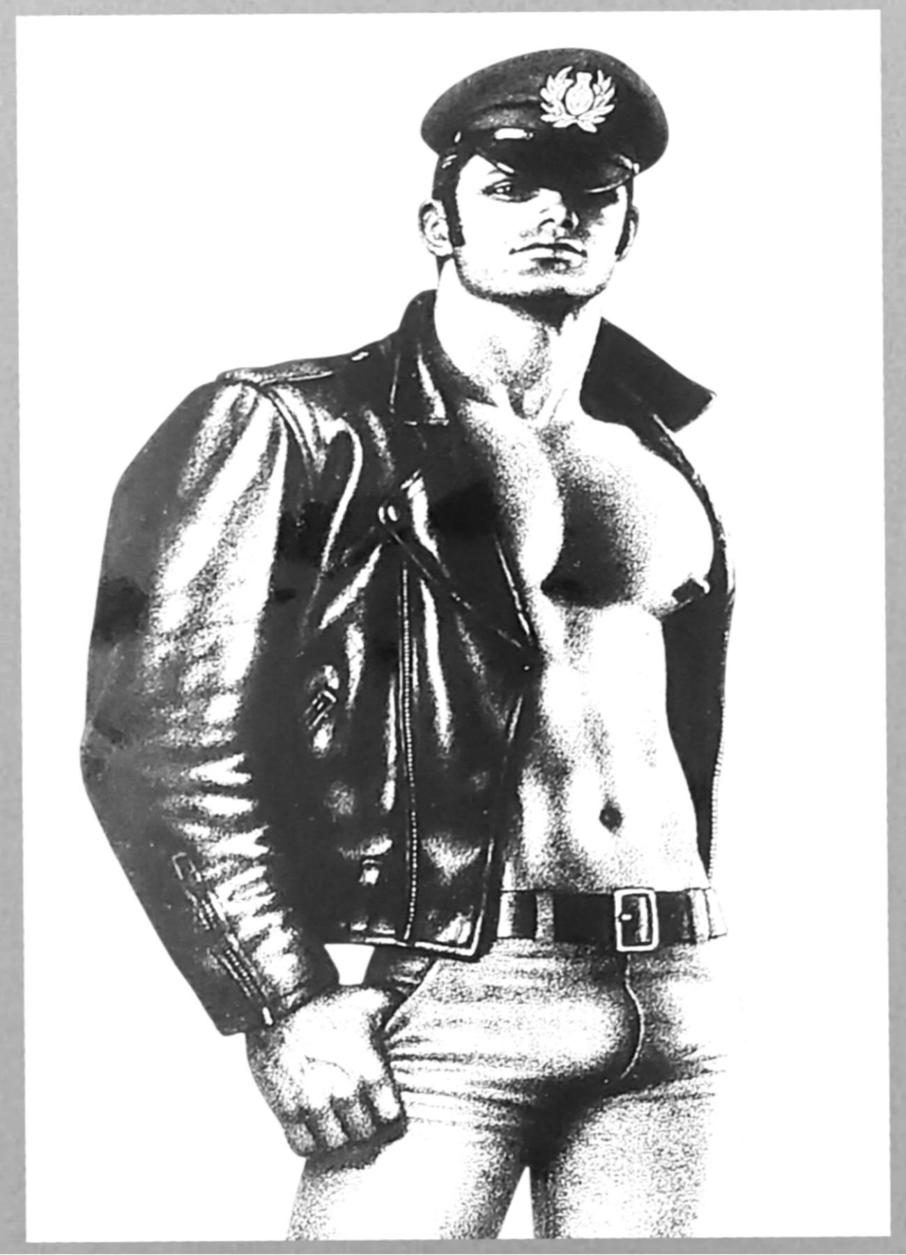 Leather Daddy In Jeans Art Print For ale In AREA51GALLERY New orleans Gift Shop A Gay Owned Small Business