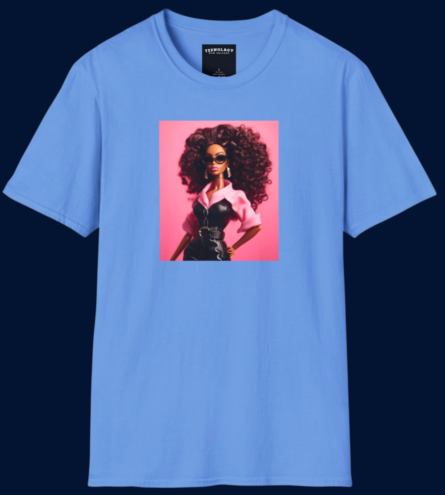 Black Fashion Girl Doll Graphic T-Shirt For Sale In AREA51GALLERY New Orleans 