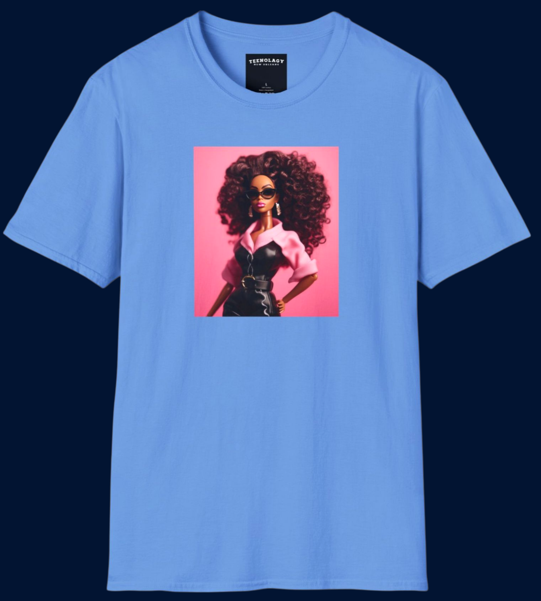 Black Fashion Girl Doll Graphic T-Shirt For Sale In AREA51GALLERY New Orleans 