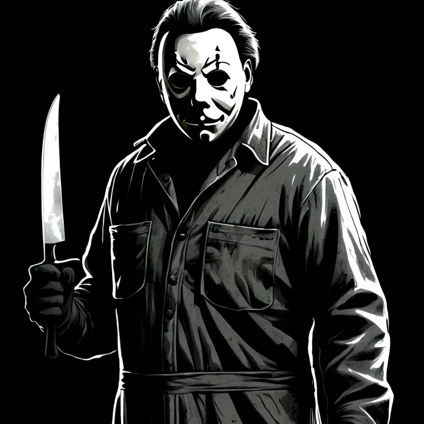 Michael Myers Halloween Costume T-Shirt For Sale in AREA51ALLERY New Orleans 