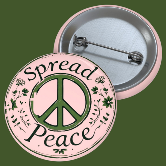 Spread Peace Sign Pink Pin Badge For Sale In AREA51GALLERY New Orleans 