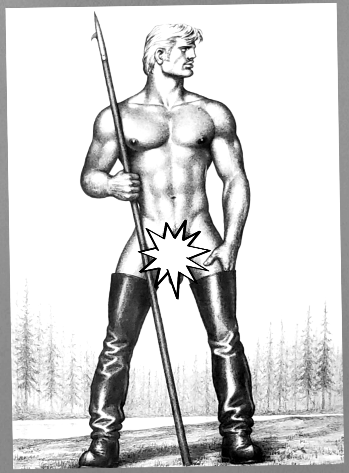 Nude Gay Male Hunk Full Frontal Tom Of Finland For Sale In AREA51GALLERY New Orleans A Gay Owned Small Business