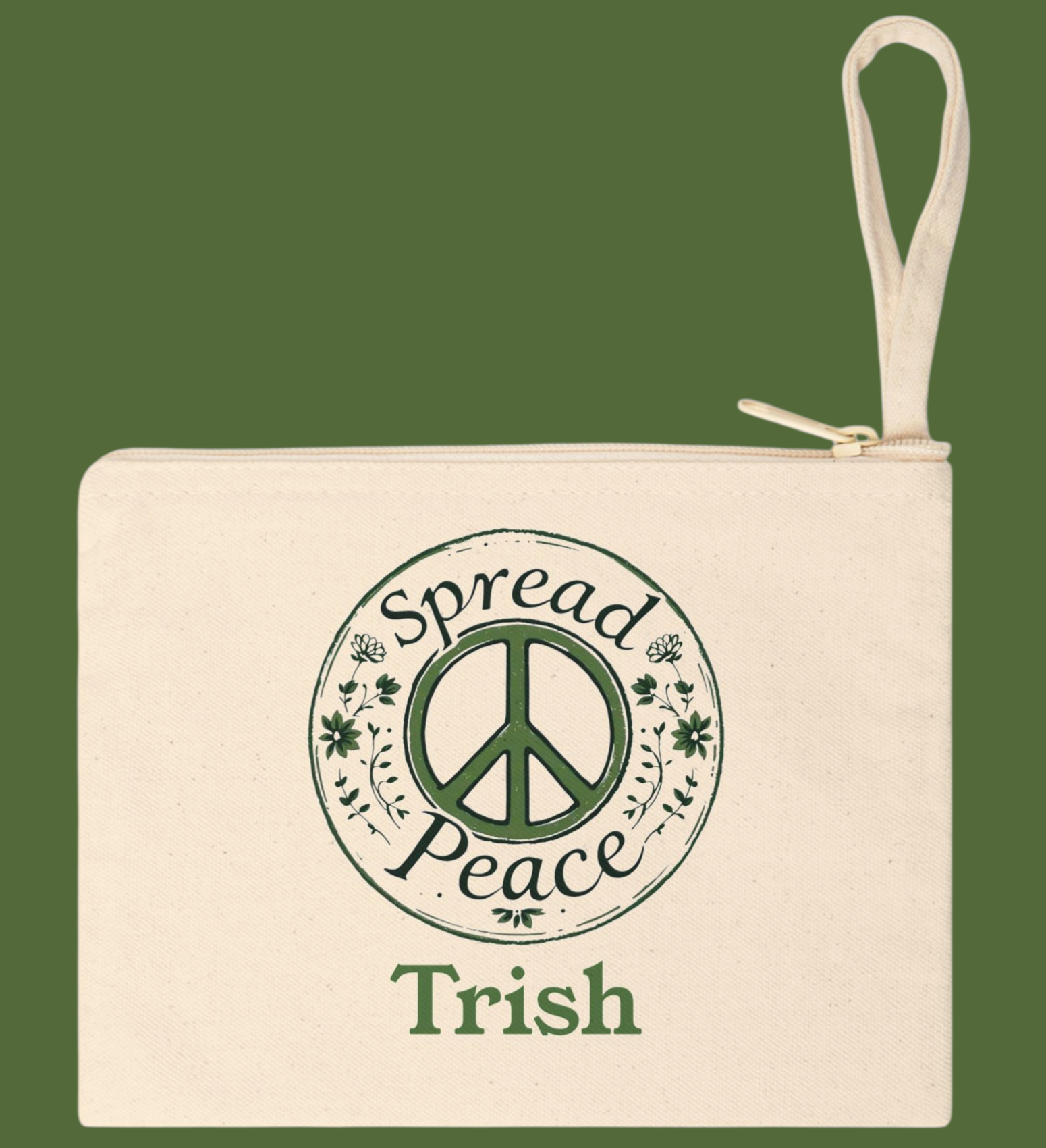 Customizable Zipper Bag Spread Peace For Sale In AREA51GALLERY, New orleans Gift Shop