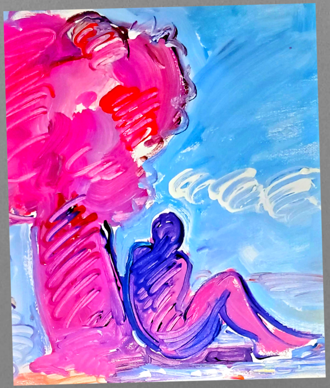 Peter Max Tree And Seated Figure Pop Art Print For Sale In AREA51GALLERY New Orleans 