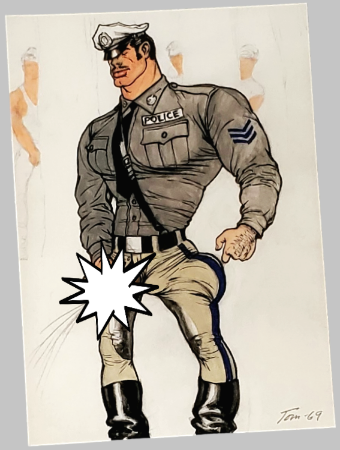 Authentic  Tom Of Finland Full Frontal Gay Muscle Cop For Sale In AREA51GALLERY New Orleans A Gay Owned Small Business
