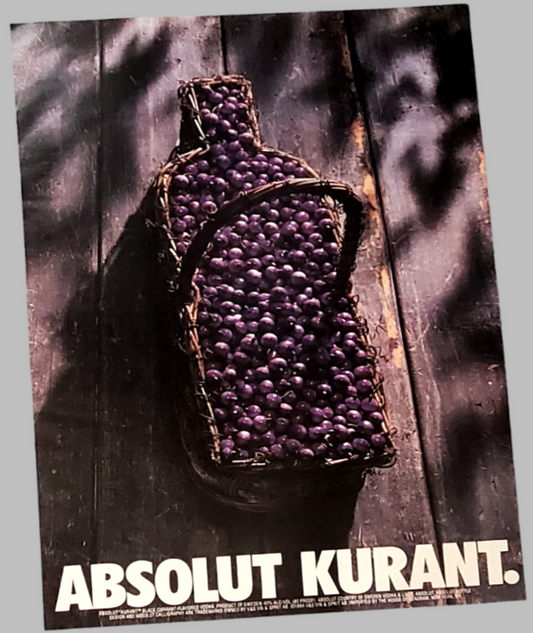 Authentic Vintage Absolut Vodka Kurant Vintage Advertisement For Sale In AREA51GALLERY New Orleans 