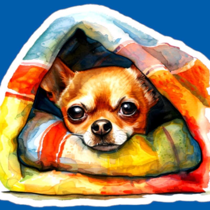 Chihuahua In Cozy Blanket Adorable Sticker For Sale In AREA51GALLERY New Orleans 