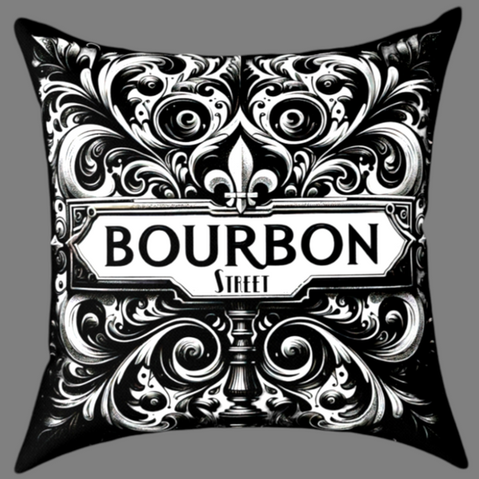 Bourbon Street Throw Pillow Designed And For Sale In AREA51GALLERY New Orleans 