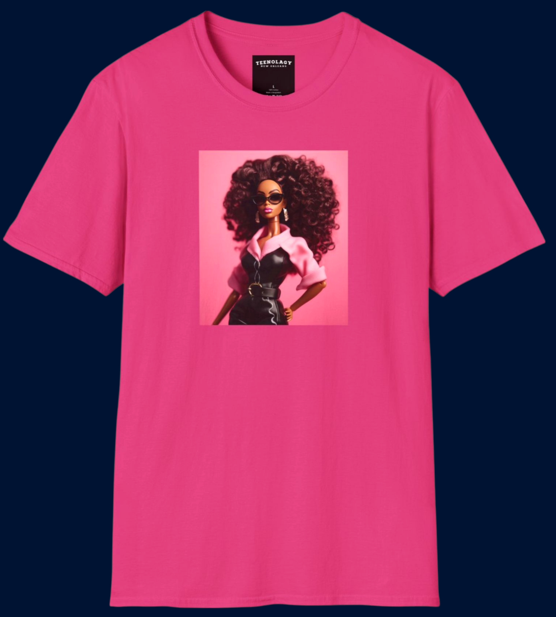 Black Fashion Girl Doll Graphic T-Shirt For Sale In AREA51GALLERY New Orleans 