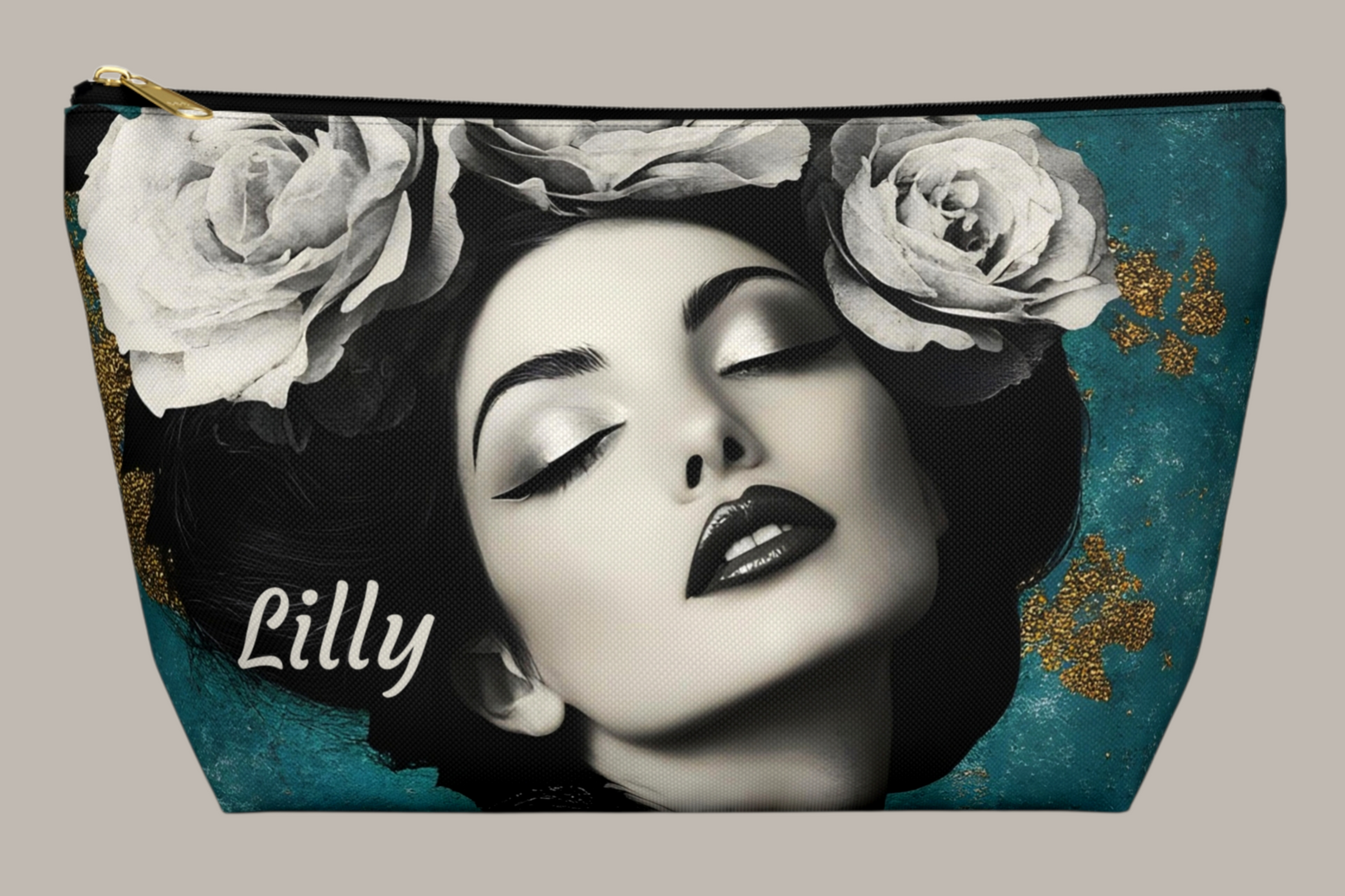 Personalized Elegant Ladies Makeup Accessory Bag For Sale In AREA51GALLERY New Orleans Gift Shop