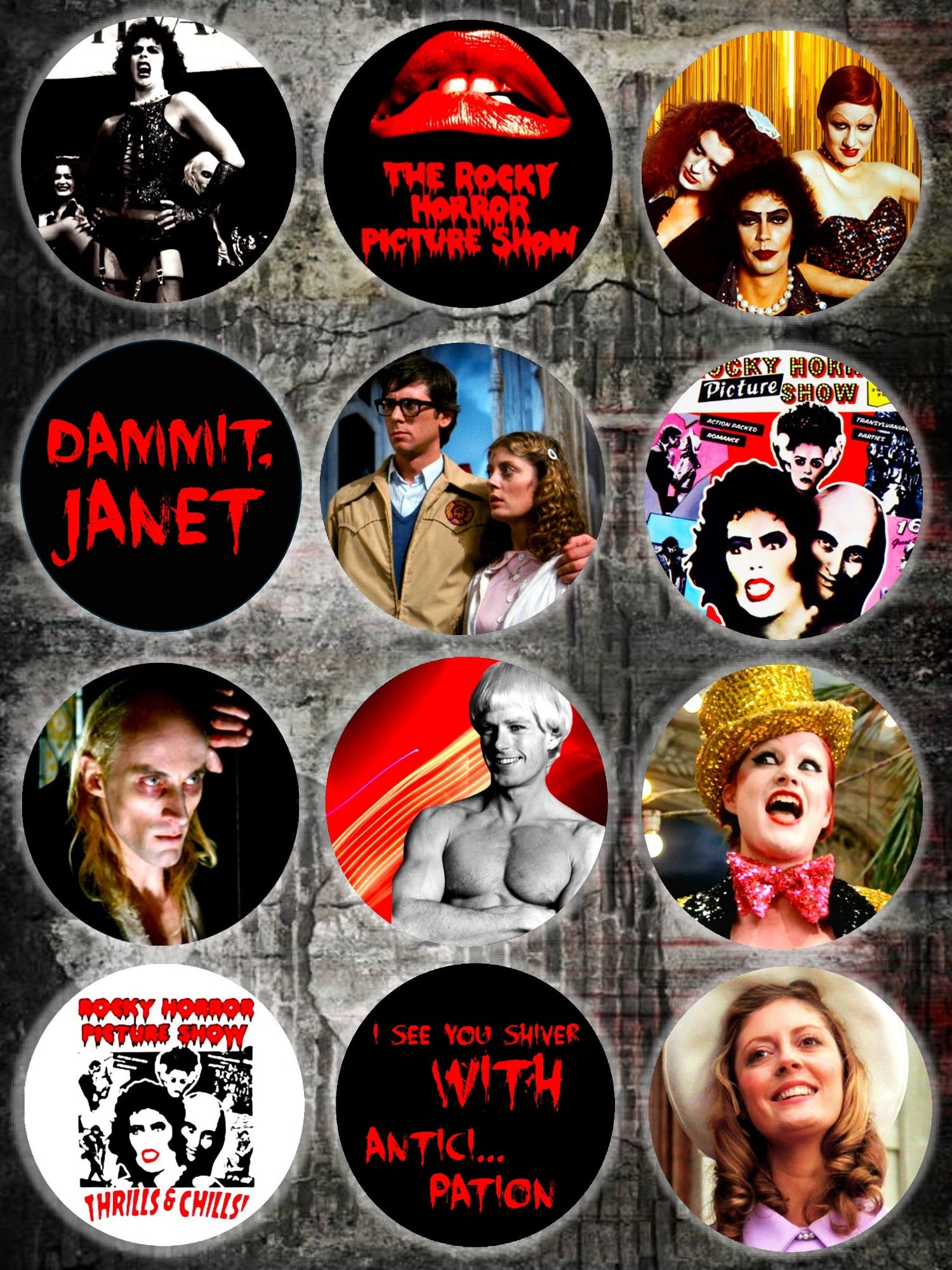 Custom The Rocky Horror Picture Show Magnet Collection  Handmade In AREA51GALLERY New Orleans 